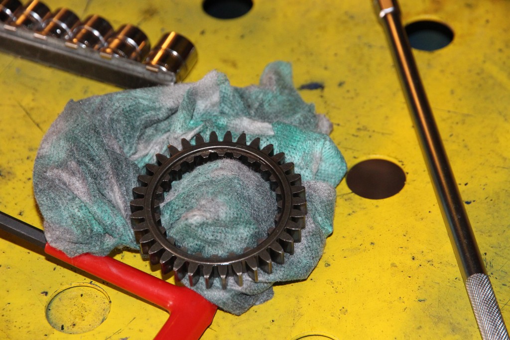Oil pump drive gear. Make sure you’ve got it facing the right way.